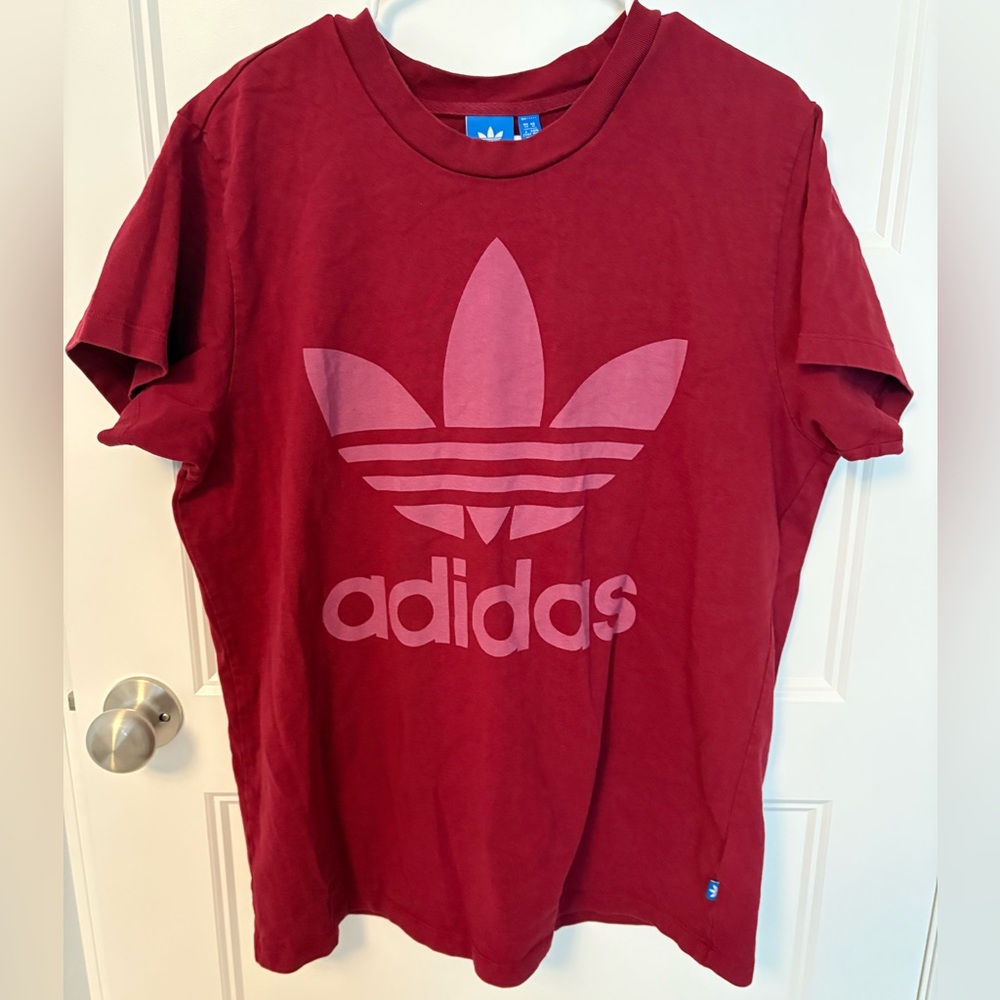 Adidas Burgundy Tee with Logo